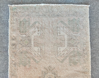 Deurmat van 2 x 4, mager tapijt, Turks tapijt 2 x 4, Oushak-tapijt 2 x 4, smal klein tapijt 2 x 4 loper, vintage tapijt 2 x 4, antiek tapijt zeldzaam, gedempte wollen tapijten