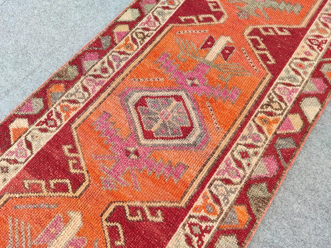 3x15 Herki Runner Rug, Antique 3x15 Persian Rug Runner, Serapi Runner ...