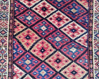 Rare 3x5 Tribal rug, Antique 3x5 Karaja rug, Heriz rug 3x5, Afghan rug, Oriental rug 3x5 vintage, Serapi rug, Caucasian Rug, Kurdish rug