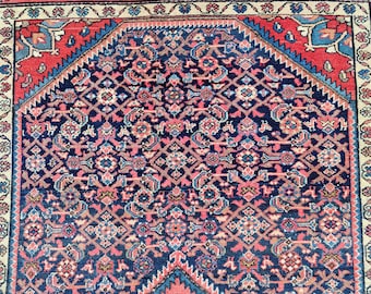 Antique 5x7 Oriental rug, Karaja rug 5x7 vintage, Heriz rug 5x7 vibrant color, Afghan rug 5x7, Turkish rug 5x7 dark, Vibrant Tribal rug 5x7