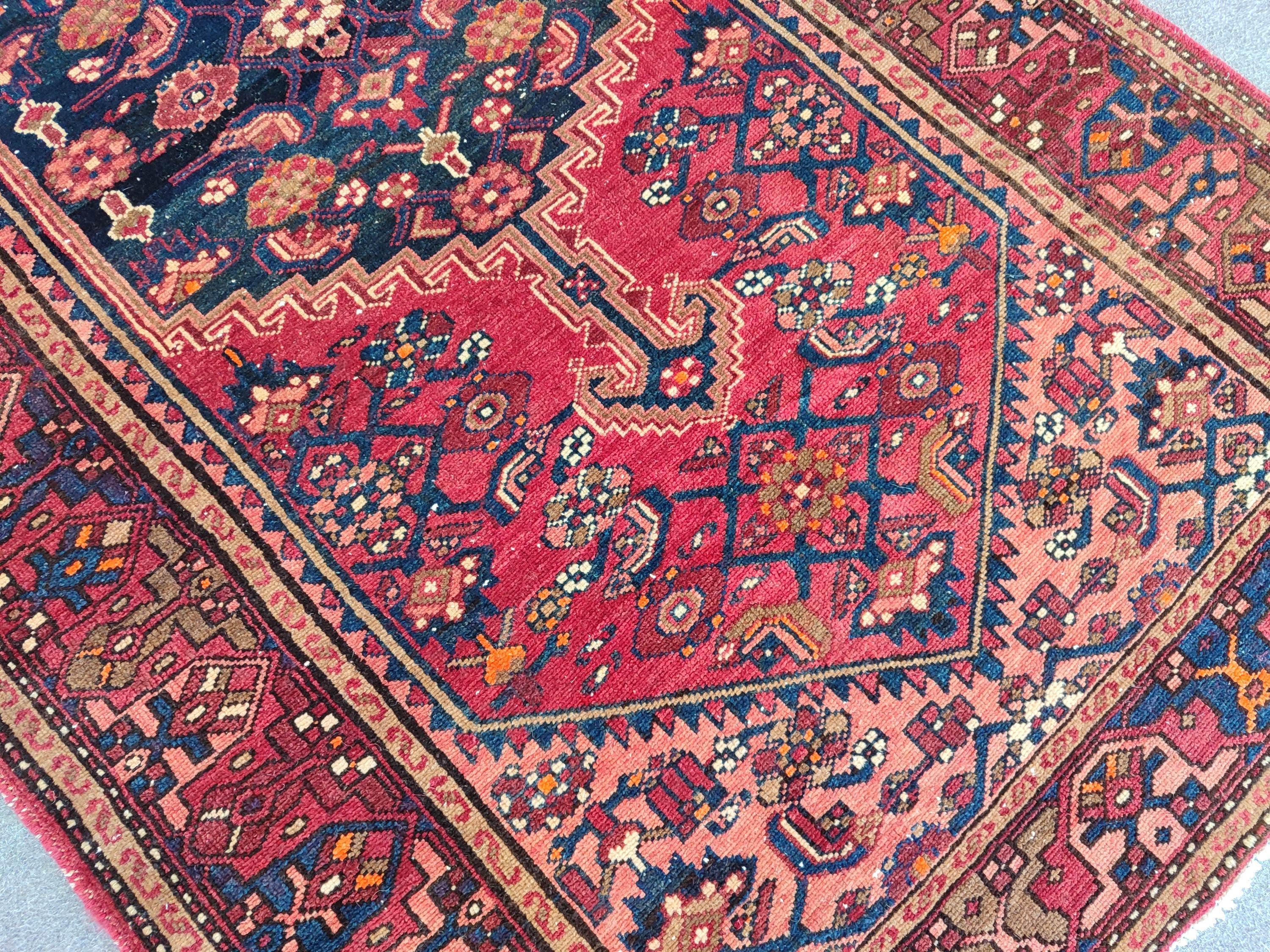 Rare 4x7 Persian Rug, Malayer Rug 4x7 Vibrant Color, Antique 4x7 Heriz ...