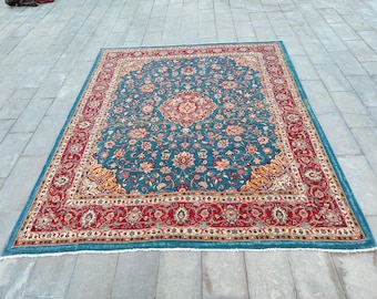PERFECT 8x10 Persian rug, Antique heriz rug 8x10, Keshan rug, Serapi rug oversize, Living room rug 8x10