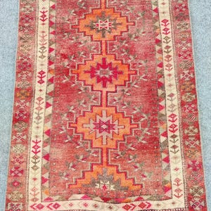 7 x 3m, Herki Läufer 100x300 vintage rot, Geometrischer Tribal Teppich, Geometrischer Teppich, Türkischer Läufer 80x360