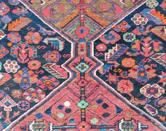 8x10 Heriz area rug, Antique Oversize Oriental rug 8x10, Serapi rug, Colorful living room rug 8x10 vintage, Karaja large rug, Furniture
