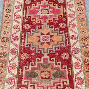 Rare! 3x13 vintage runner, Persian 3x13 heriz runner rug, Herki rug 3x13 vibrant color, Antique 3x13 Turkish runner, afghan rug, Kitchen rug