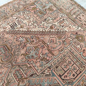 8x11 Heriz area rug, Antique 8x11 persian rug oversize, Serapi rug, Vintage rug 8x11 living room, Afghan rug, Turkish 8x11 oushak rug area