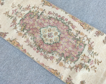 Pink 2x7 runner rug, Skinny rug runner, Turkish runner 2x7, Vintage runner 2x7, Oushak runner 2x7, Narrow runner rug, 2 feet wide runner rug