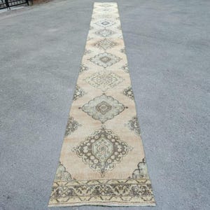 22&#39; foot runner rug extra long, Stair rug runner, Long runner Turkish 2x22, Vintage 2x23 oushak runner, Persian heriz runner rug, Herki rug
