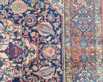 Stunning 5x7 Antique Malayer rug, Navy persian rug 5x7, Heriz rug 5x7, Colorful oriental rug 5x7, Vintage 5x7 mahal rug, Old Caucasian rug