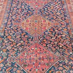 8x10 Heriz area rug, Oversize Persian rug 8x10, Serapi rug, Antique 8x10 living room rug, Oriental rug 8x10 vintage, Mahal rug, Furniture image 3