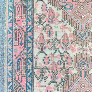 3x9 Persian rug runner neutral, Heriz rug runner 3x9 vintage, Antique 3x9 Malayer rug, Turkish 3x9 oushak runner, Herki rug, Oriental rug