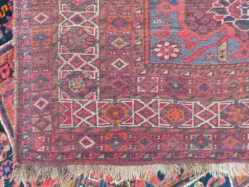 8x10 Heriz area rug, Antique Oversize Oriental rug 8x10, Serapi rug, Colorful living room rug 8x10 vintage, Karaja large rug, Furniture image 14