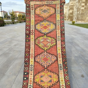 22&#39; ft Runner rug extra long size, Stair rug runner, Long runner turkish 2x22 vintage oushak, Persian Heriz rug runner, Hallway long runner