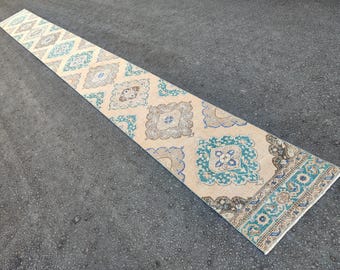 2.5 x 25 ft, Runner rug 2x25 Turkish, Extra long runner for hallway, Persian 2x25 heriz rug runner, Vintage 2x25 oushak runner, Soft rug