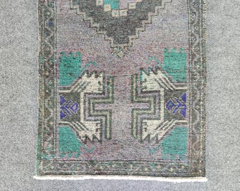 2x3 rug vintage Doormat, Skinny Antique rug 2x3, Turkish 2x3 oushak rug, 2x3 heriz rug, Home furniture