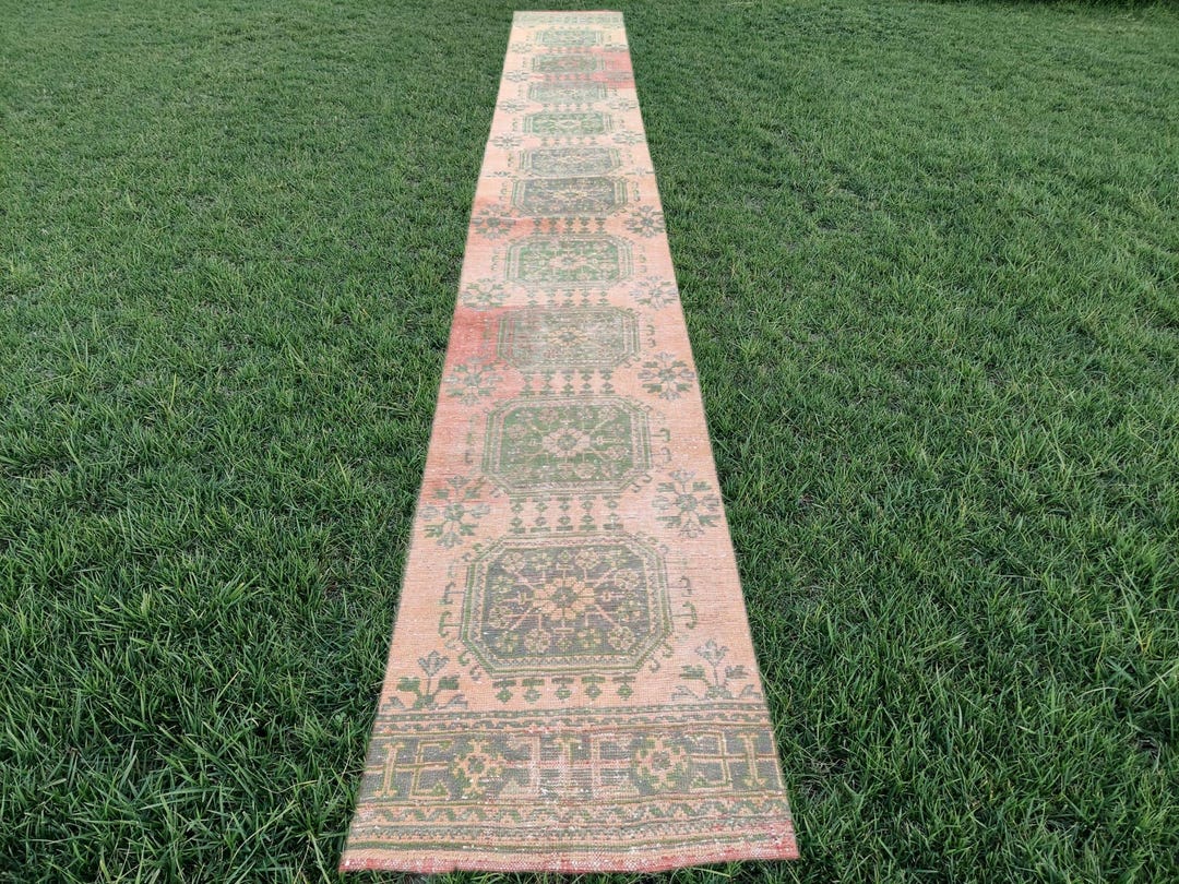 Rare 2.7 X 16 Ft, Runner Rug Extra Long, Runner Rug 3x16 Turkish, Long ...