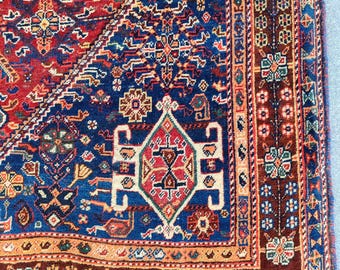 5x7 Shiraz rug antique, Vibrant persian rug 5x7 Navy, Heriz rug 5x7, Afghan rug, Oriental rug 5x7 rare, Malayer Rug, Furniture home, Kurdish