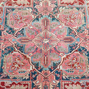 8x11 Heriz rug Antique, Oversize Persian rug 8x11, Afghan area rug 8x11 vintage, Oriental rug, Turkish 8x11 Oushak rug, Living room rug 8x11