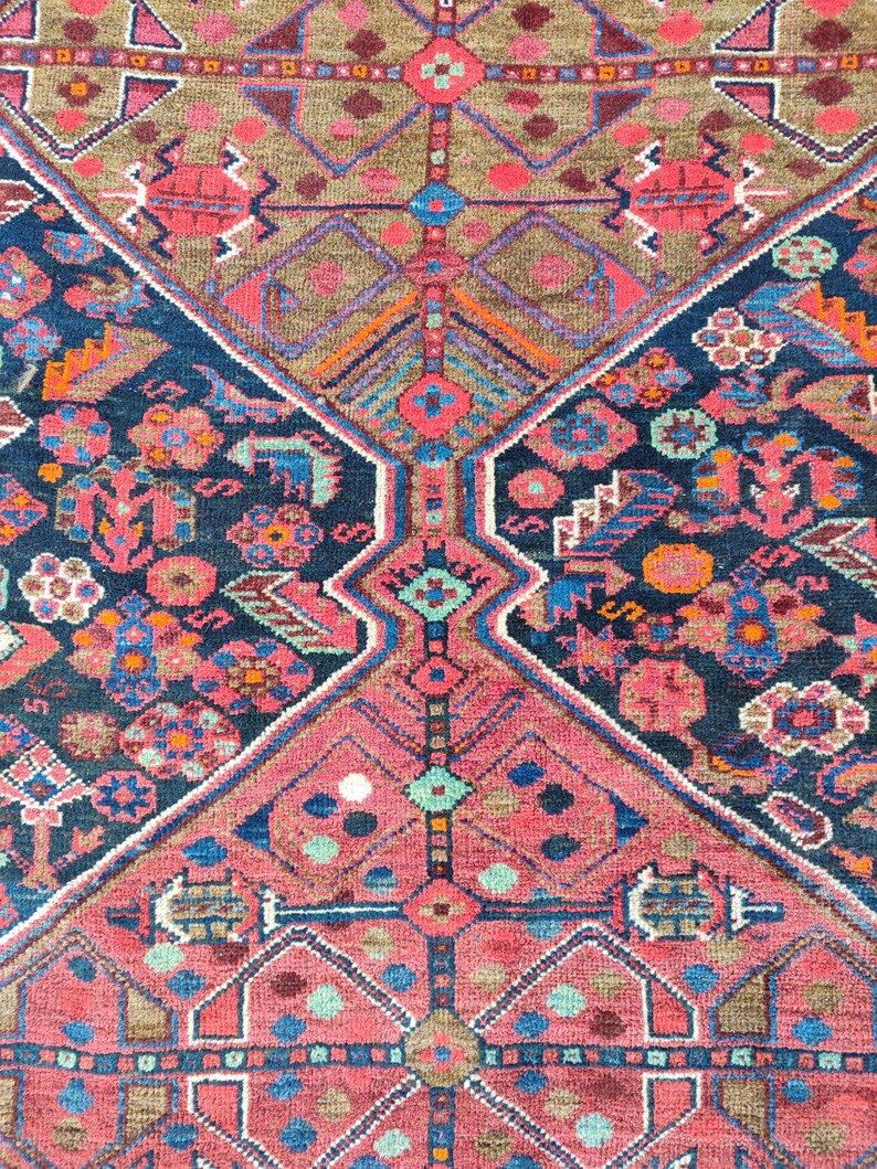 8x10 Heriz area rug, Oversize Persian rug 8x10, Serapi rug, Antique 8x10 living room rug, Oriental rug 8x10 vintage, Mahal rug, Furniture image 7