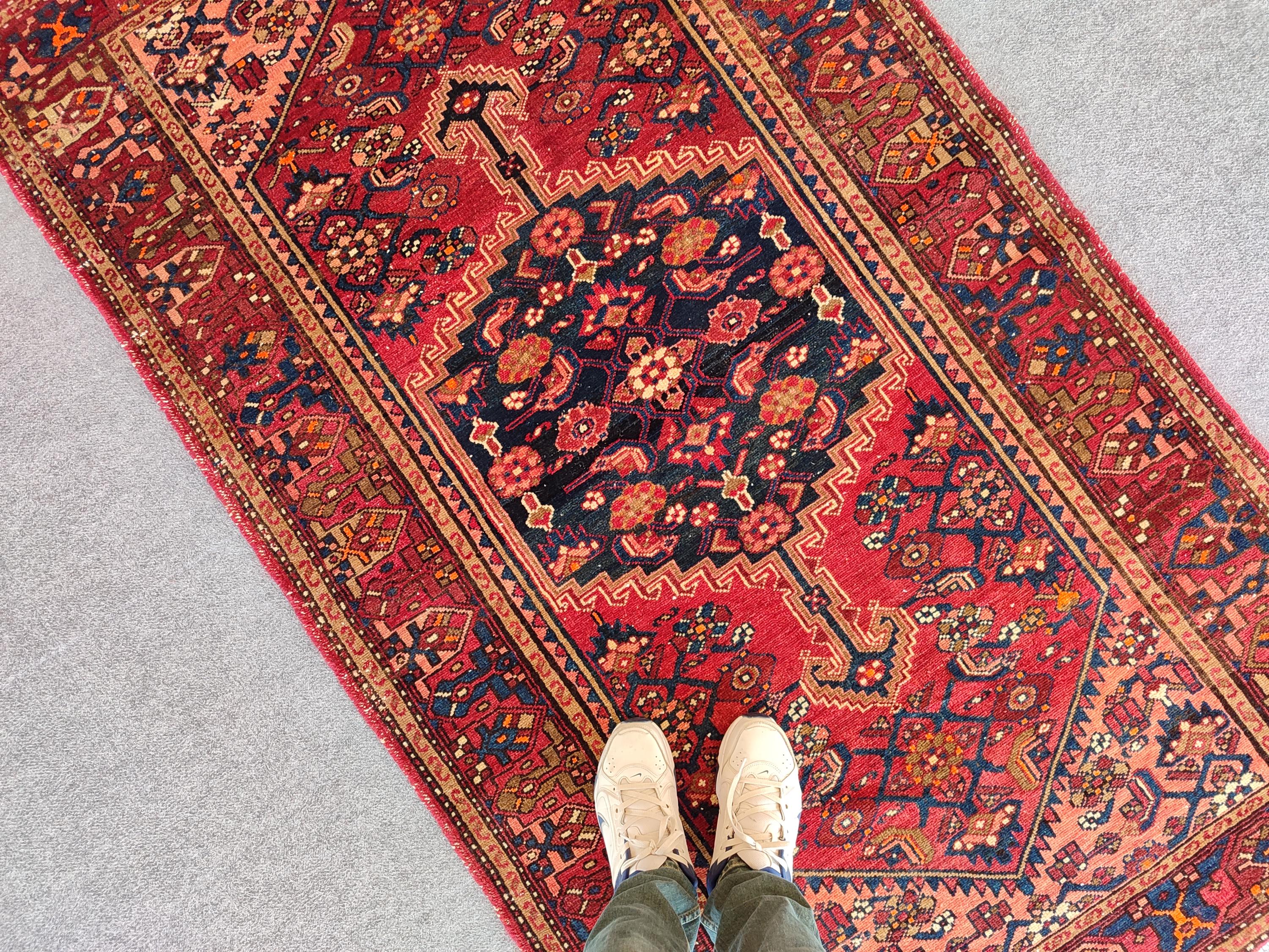 Rare 4x7 Persian Rug, Malayer Rug 4x7 Vibrant Color, Antique 4x7 Heriz ...