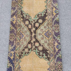 2x10 runner rug, Skinny rug runner, Turkish runner 2x10, Vintage runner 2x10, Oushak runner 2x10, Narrow runner rug, Patchwork runner rug