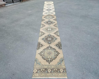 23' ft runner rug extra long, Stair rug runner, Narrow long hallway rug, Runner rug 2x23 Turkish, Vintage 2x24 oushak runner