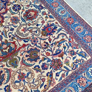 7x10 Persian rug Floral pattern, Antique area rug 7x10, Heriz rug 7x10 vintage, Afghan rug, Oriental rug 7x10 Turkish, Oushak rug 7x10 area