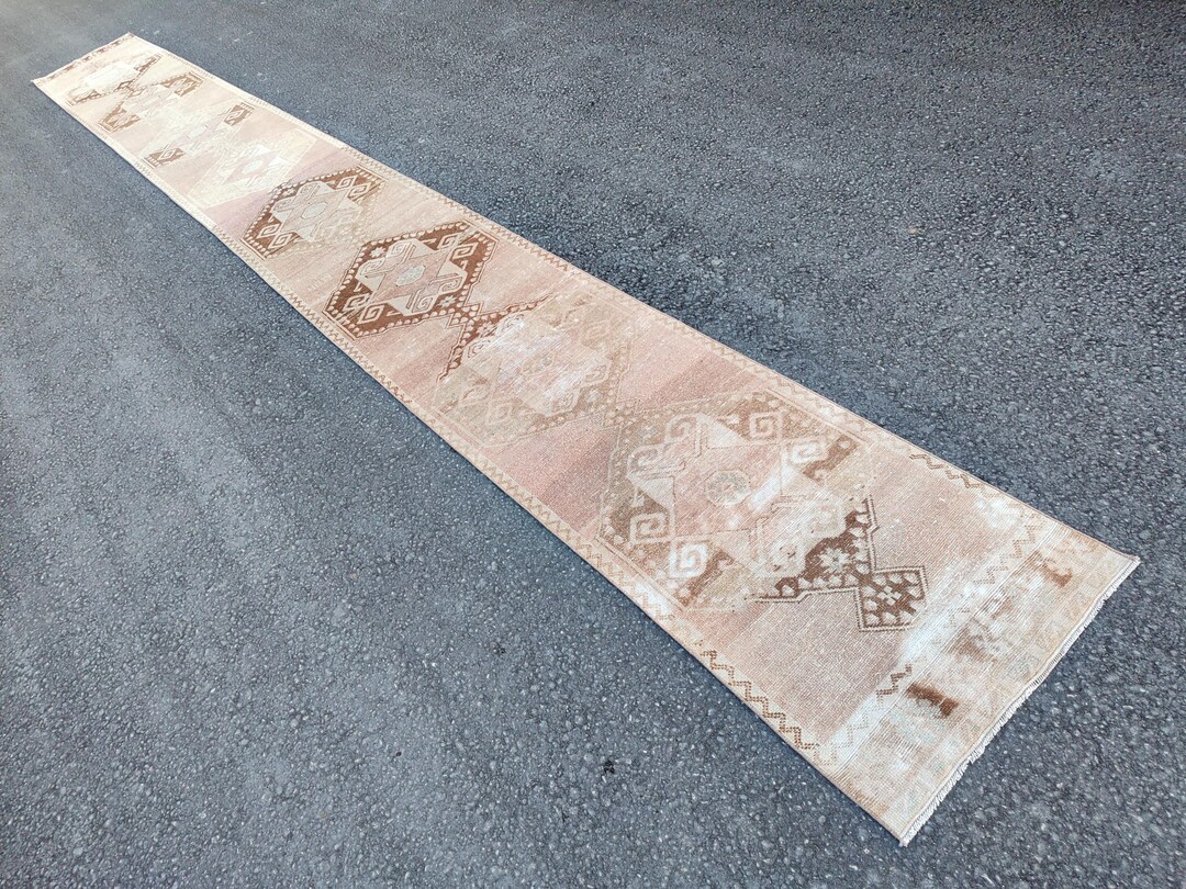 22 FOOT LONG Tribal Runner Vintage Handmade Neutral Color: 3x22 Runner ...