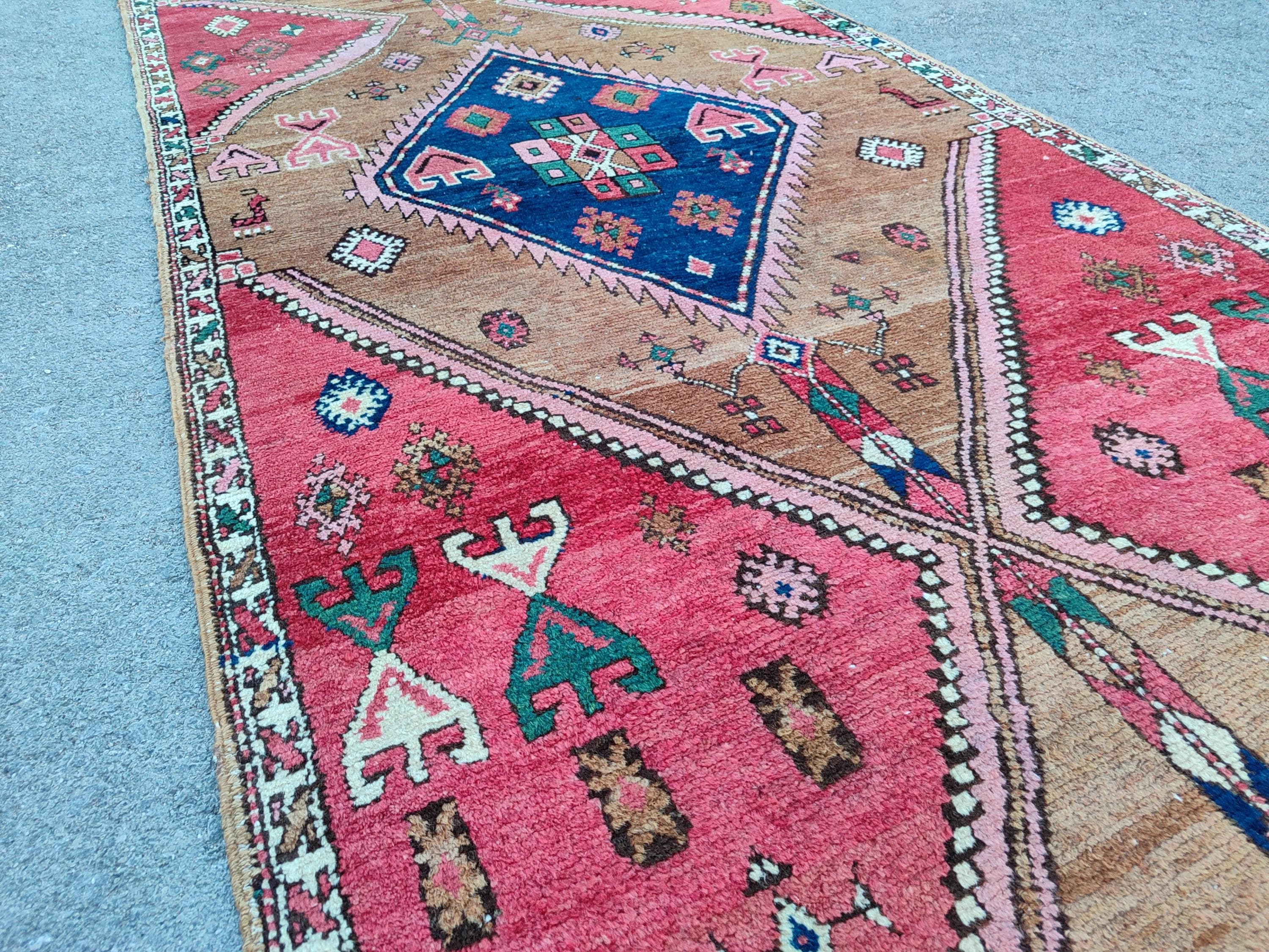 3.8 X 9 Ft, Persian Runner 4x9, Antique Heriz Rug Runner 4x9, Serapi ...
