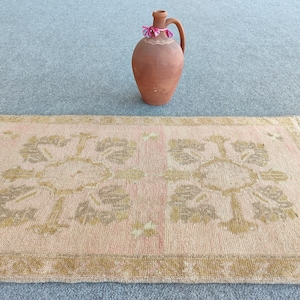 2x3 rug vibrant, Skinny rug, Turkish rug 2x3, Oushak rug 2x3, Persian Heriz rug 2x3, Vintage rug 2x3, Doormat rug 2x3 bath mat, Small rug