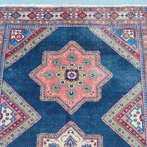 Navy 6x10 Heriz rug, Persian rug 6x10, Serapi rug, Oriental rug 6x10 colorful, Malayer rug, Mahal rug, Old Caucasian rug, Home Furniture rug