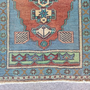 Oriental 2x4 rug, Skinny rug, Turkish rug 2x4, Vintage rug 2x4, doormat rug 2x4, Bath mat rug 2x4, Persian 2x4 heriz rug, Oushak rug 2x4 ft