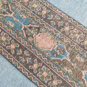2x11 runner rug, Skinny rug runner, Turkish runner 2x11, Patchwork runner rug, Vintage runner 2x11 oushak, Stair rug, Narrow Hallway rug