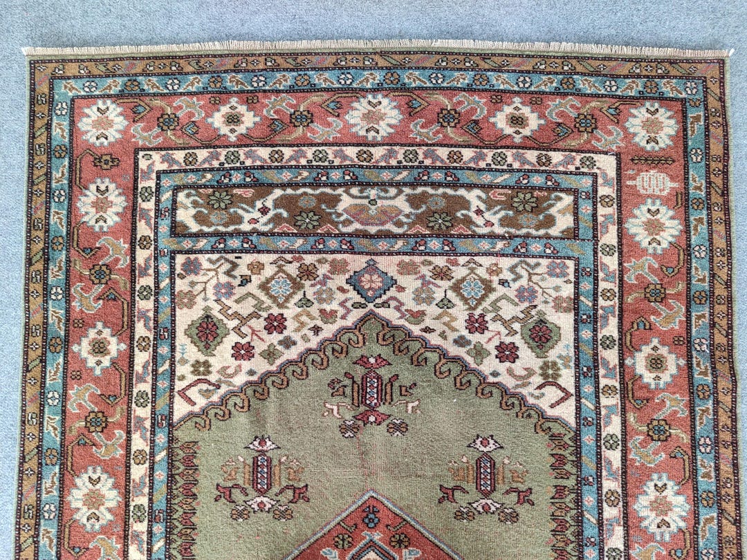 Rare!!! 4x6 Turkish Rug Colorful Animal Pattern Boho Style, Oushak Rug ...