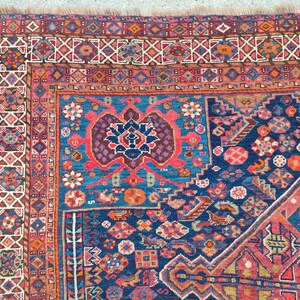 8x10 Heriz area rug, Antique Oversize Oriental rug 8x10, Serapi rug, Colorful living room rug 8x10 vintage, Karaja large rug, Furniture image 6