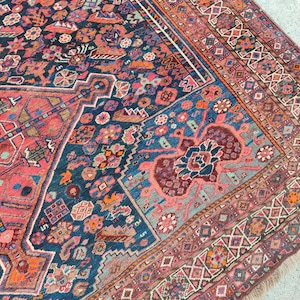 8x10 Heriz area rug, Oversize Persian rug 8x10, Serapi rug, Antique 8x10 living room rug, Oriental rug 8x10 vintage, Mahal rug, Furniture image 13