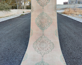 2.5 x 25 ft, Runner rug 2x25 Turkish, Extra long runner for hallway, Persian 2x25 heriz rug runner, Vintage 2x25 oushak runner, Soft rug