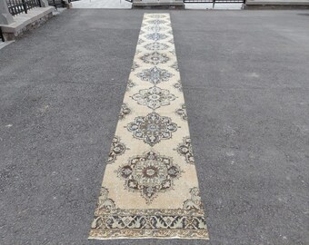 2.5 x 25 ft, Runner rug 2x25 Turkish, Extra long runner for hallway, Persian 2x25 heriz rug runner, Vintage 2x25 oushak runner, Soft rug