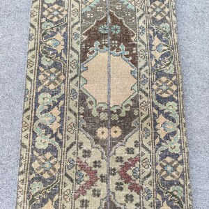 Tapis de couloir étroit de 1,9 x 13 pi, tapis de couloir turc 2 x 13 pi, tapis de couloir étroit, tapis de couloir tribal Heriz 2 x 13 pi, tapis de couloir vintage Oushak 2 x 13 pi