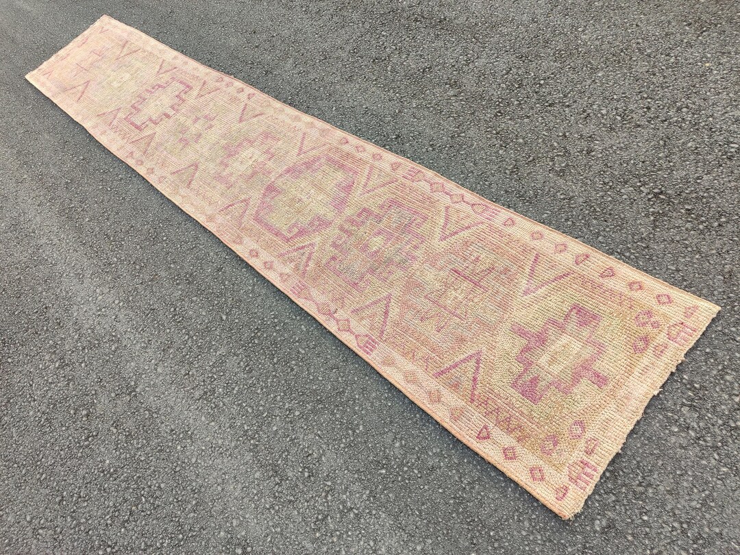 3x15 Herki Runner Rug Soft Color Extra Long Size, Turkish 3x16 Oushak ...