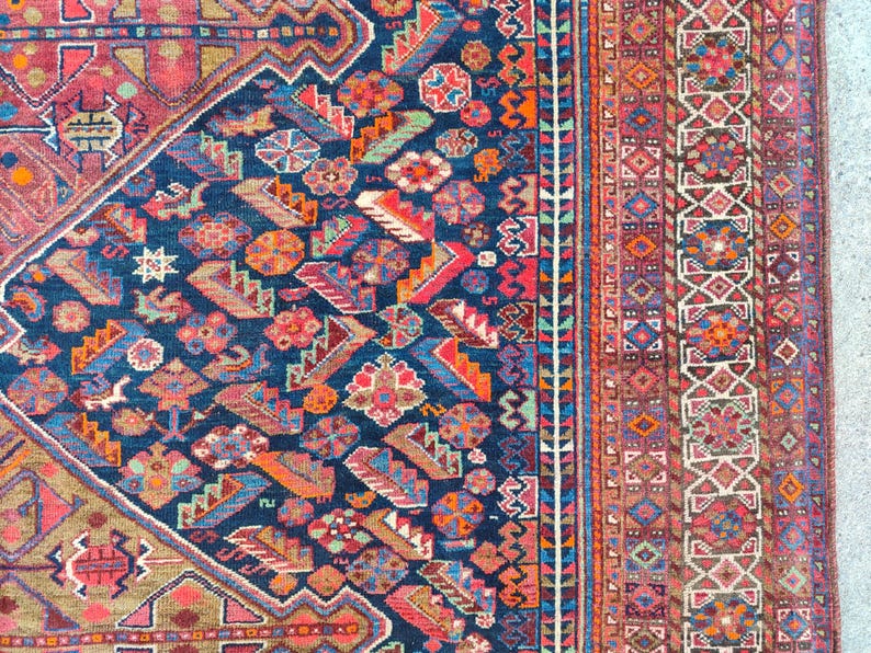 8x10 Heriz area rug, Oversize Persian rug 8x10, Serapi rug, Antique 8x10 living room rug, Oriental rug 8x10 vintage, Mahal rug, Furniture image 12