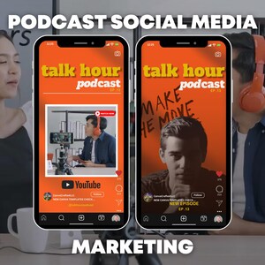 Podcast Social Media - Canva Template Talk Hour