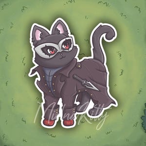 Persona 5 Cat Vinyl Sticker | Handcrafted, Laminated, & Easy-Peel | Crossover Critters