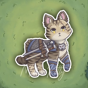 Witcher Cat Vinyl Sticker | Handcrafted, Laminated, & Easy-Peel | Crossover Critters