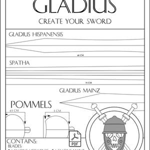 Roman gladius sword pattern colection