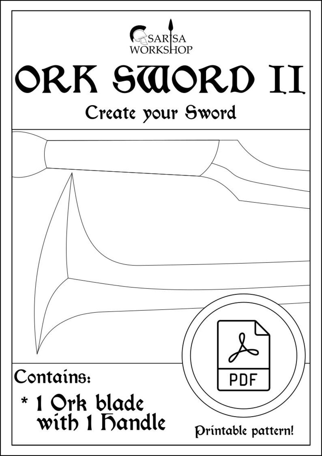 Sw Ord Pattern Ork Sword 2 Pattern - Etsy