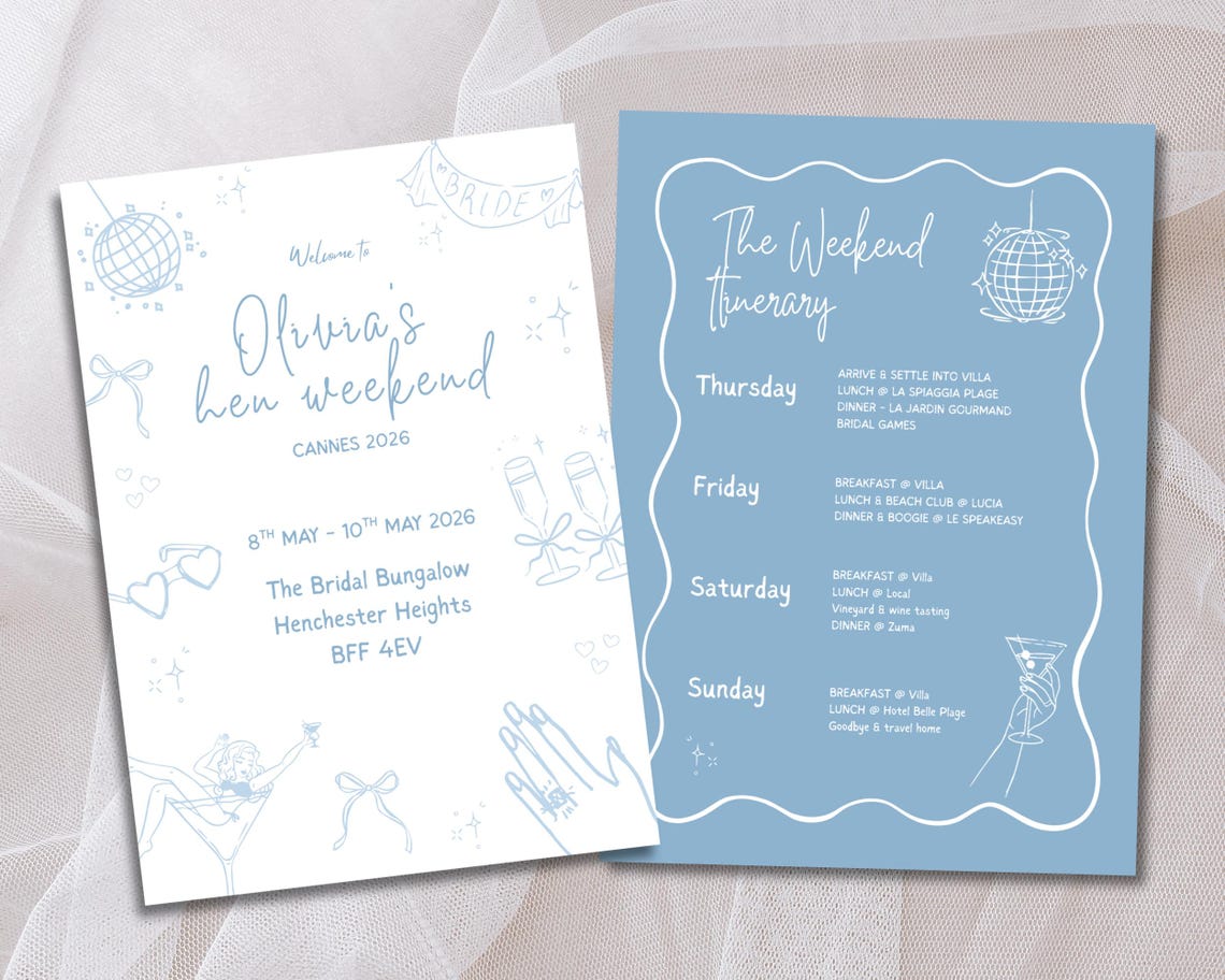 Hen Weekend Loading Editable Hen Party Itinerary Template: Bachelorette Weekend Schedule ...