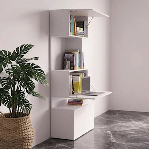 Estante com mesa de estudo