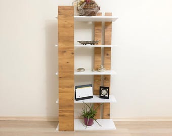 Libreria multicolore - Libreria bianca/noce