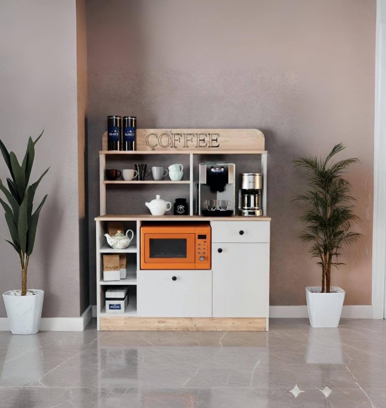 Barista Kaffee-Ecke - Mehrzweckschrank - Funktioneller Kaffeeständer - Getränkestation